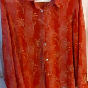 Long sleeve silk blouse